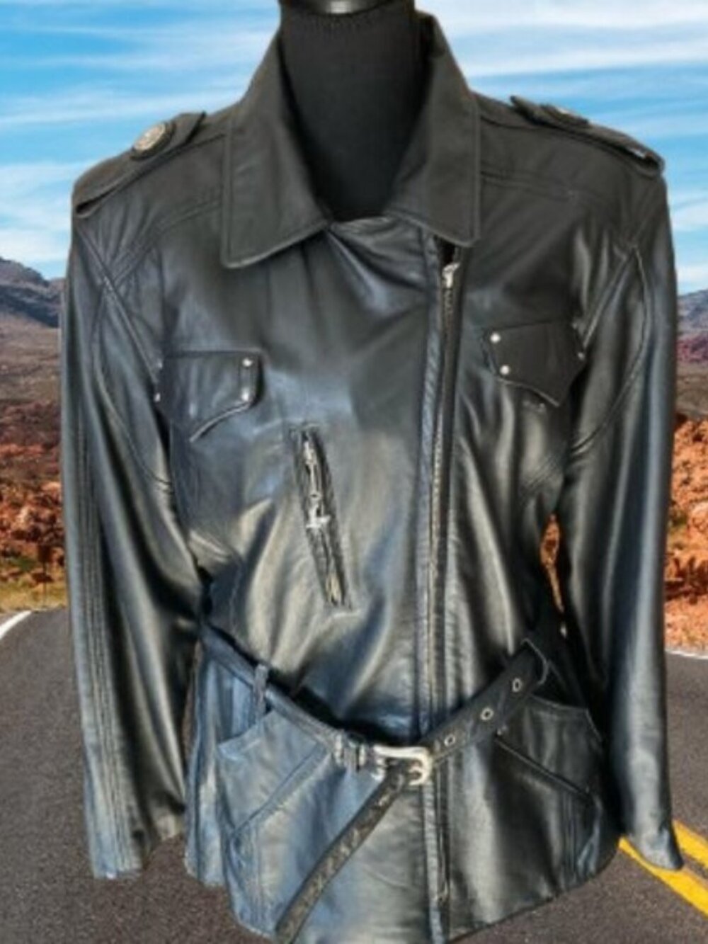 Vintage Harley Davidson Leather Jacket Size Medium Biker Moto Motorcycle